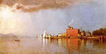  Thompson Pintura - A lo largo del paisaje moderno de Alfred Thompson Bricher junto a la playa de Hudson